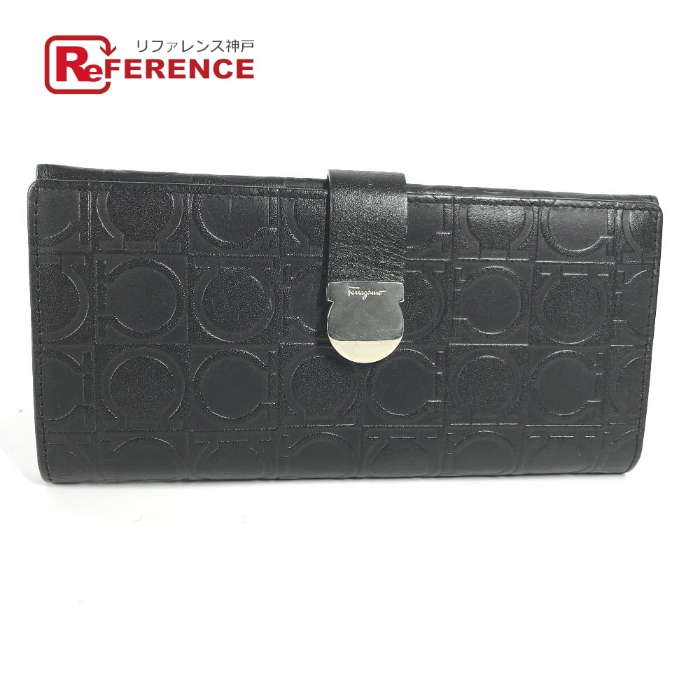 Ferragamo Salvatore Ferragamo Long wallet Gancini Total Pattern Two fold Long Wallet