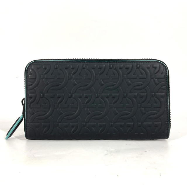Ferragamo Salvatore Ferragamo Long wallet Gancini Zip Around Long Wallet Black/Light blue - view 2