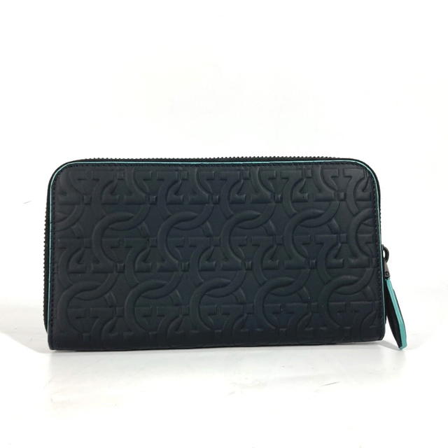 Ferragamo Salvatore Ferragamo Long wallet Gancini Zip Around Long Wallet Black/Light blue - view 3