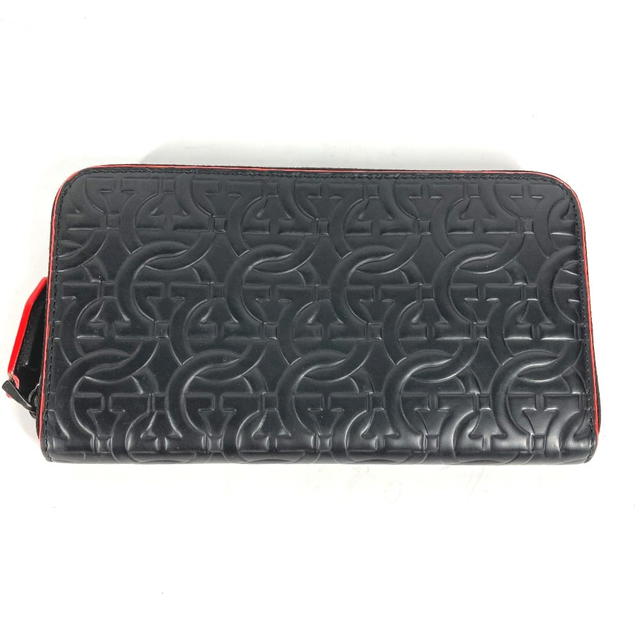 Ferragamo Salvatore Ferragamo Long wallet Gancini Zip Around Long Wallet Leather Black/Red - view 2