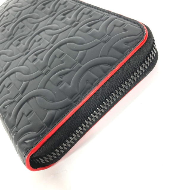 Ferragamo Salvatore Ferragamo Long wallet Gancini Zip Around Long Wallet Leather Black/Red - view 3
