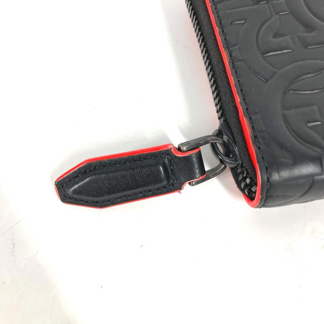 Ferragamo Salvatore Ferragamo Long wallet Gancini Zip Around Long Wallet Leather Black/Red - view 5