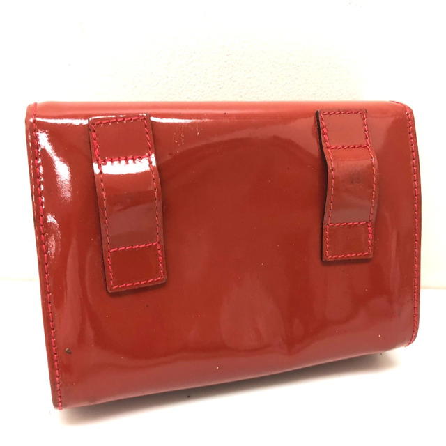 Ferragamo SALVATORE FERRAGAMO Patent Leather Vara Ribbon Pouch Bag Orange - view 2