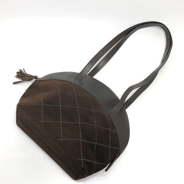 Ferragamo Salvatore Ferragamo Quilted Shoulder Shoulder Bag Suede / Leather Brown - view 3