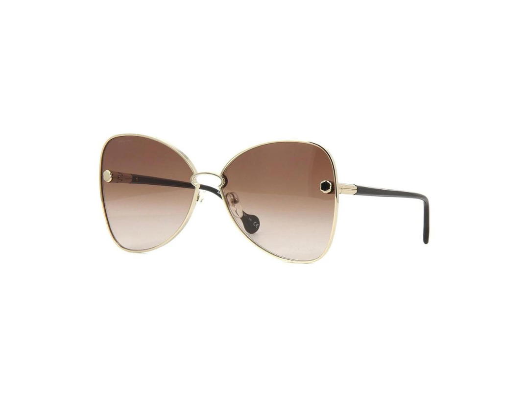 Ferragamo Salvatore Ferragamo SF184S Sunglasses In Gold And Black Frame With Brown Gradient Lenses