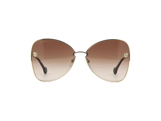 Ferragamo Salvatore Ferragamo SF184S Sunglasses In Gold And Black Frame With Brown Gradient Lenses - view 2