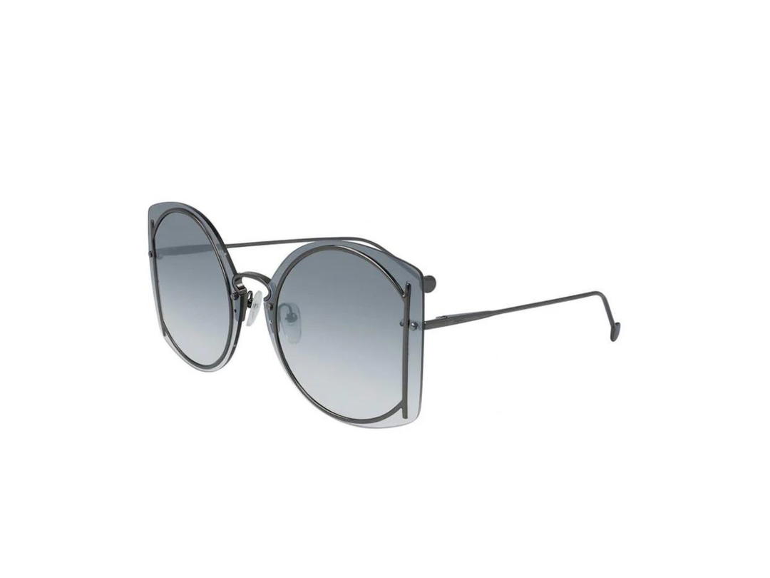 Ferragamo Salvatore Ferragamo SF196S Sunglasses In Grey Metal Frame With Grey Lenses