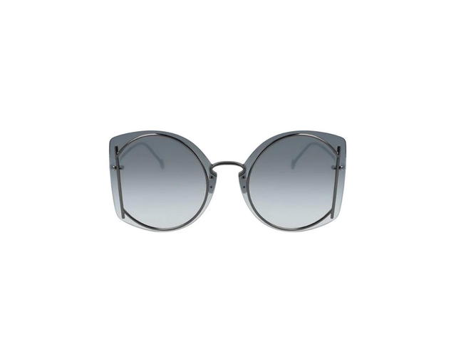 Ferragamo Salvatore Ferragamo SF196S Sunglasses In Grey Metal Frame With Grey Lenses - view 2