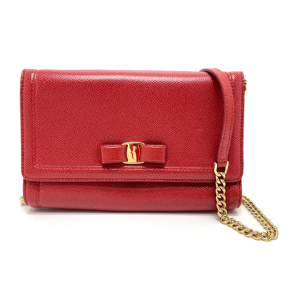 Ferragamo SALVATORE FERRAGAMO VaRa Ribbon Clutch bag 2way Pochette Shoulder Bag