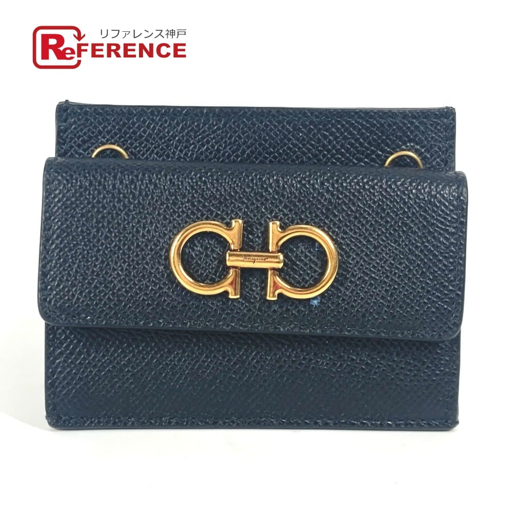 Ferragamo Salvatore Ferragamo Wallet Pouch Gancini logo card coin purse Card Case
