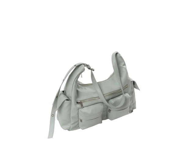 Samo Ondoh Samo Ondoh Pocket Mug Bag L In Nappa Leather Ice - view 3