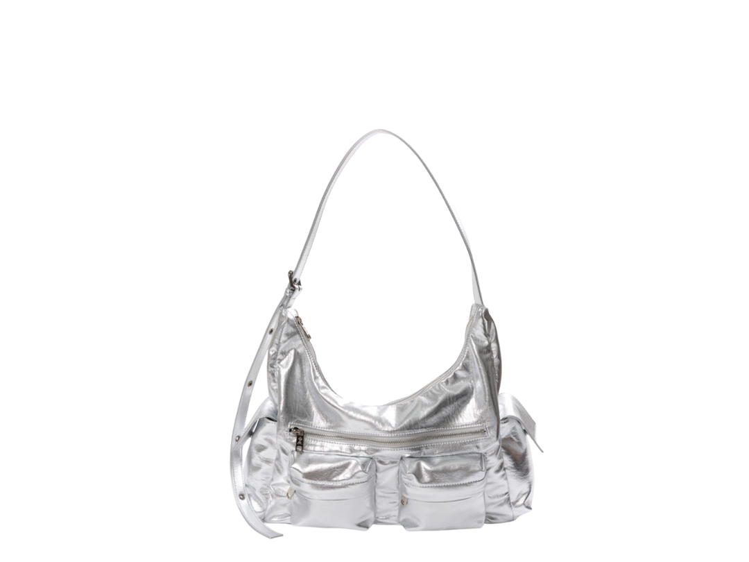Samo Ondoh Samo Ondoh Pocket Mug Bag L In Nappa Leather Silver