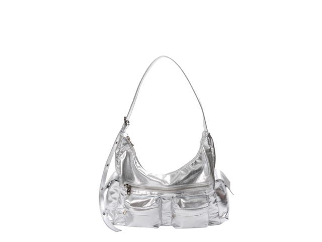 Samo Ondoh Samo Ondoh Pocket Mug Bag L In Nappa Leather Silver - view 1