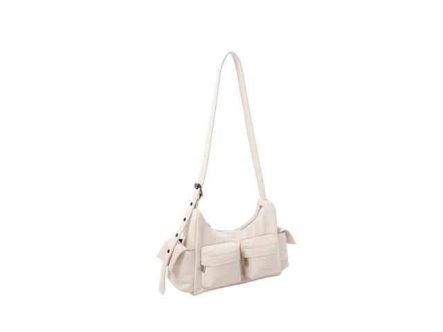 Samo Ondoh Samo Ondoh Pocket Mug Bag M In Nappa Leather Ivory - view 2