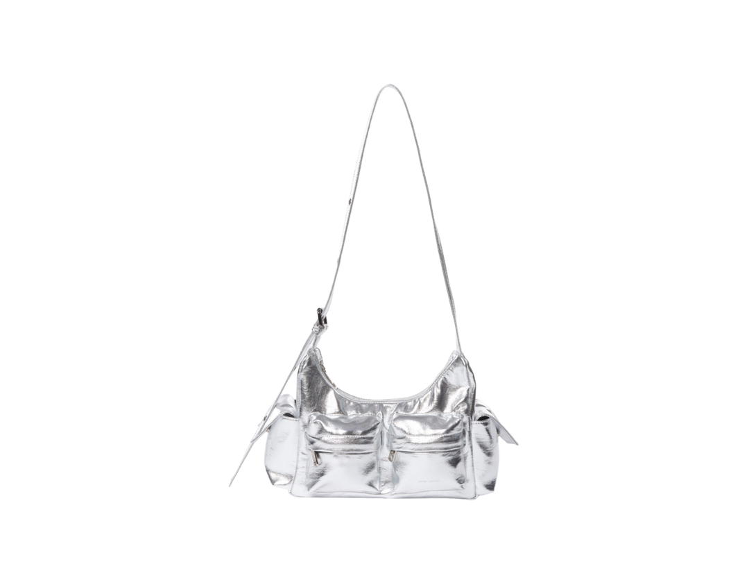 Samo Ondoh Samo Ondoh Pocket Mug Bag M In Nappa Leather Silver