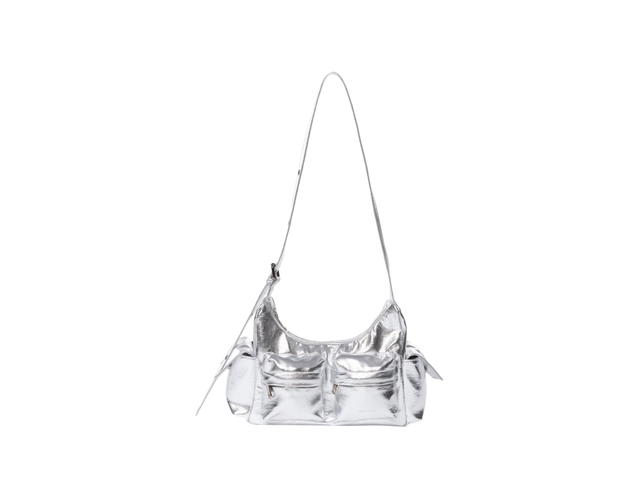 Samo Ondoh Samo Ondoh Pocket Mug Bag M In Nappa Leather Silver - view 1