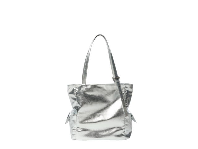 Samo Ondoh Samo Ondoh Pocket Shopper Bag L In Nappa Leather Silver - view 2