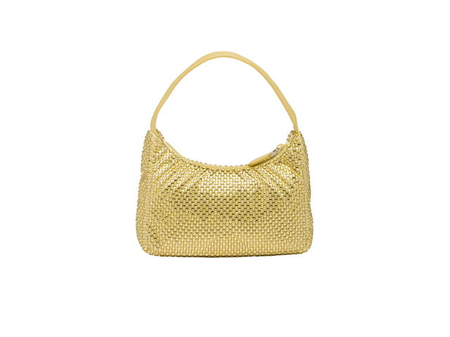 Prada Prada Satin Mini-Bag With Crystals And Enameled Metal Triangle Logo Pineapple - view 2