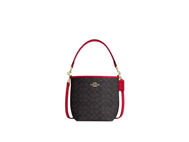 Coach Coach City Bucket Bag In Signature Canvas Walnut Bold Red - view 1