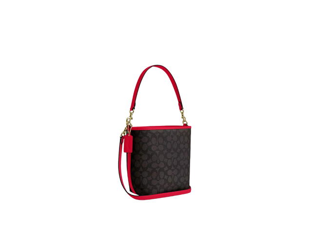 Coach Coach City Bucket Bag In Signature Canvas Walnut Bold Red - view 2