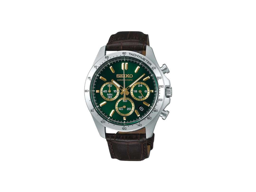 Seiko Seiko Chronograph Loki Crocodile Leather Strap Green