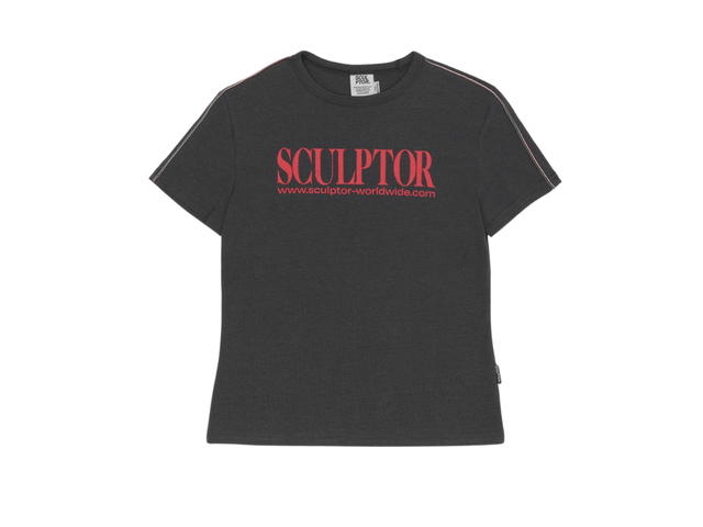Sculptor Sculptor Classic Logo Piping Crop Top Charcoal - view 1