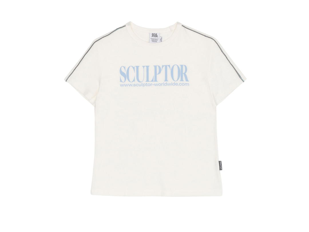 Sculptor Sculptor Classic Logo Piping Crop Top White