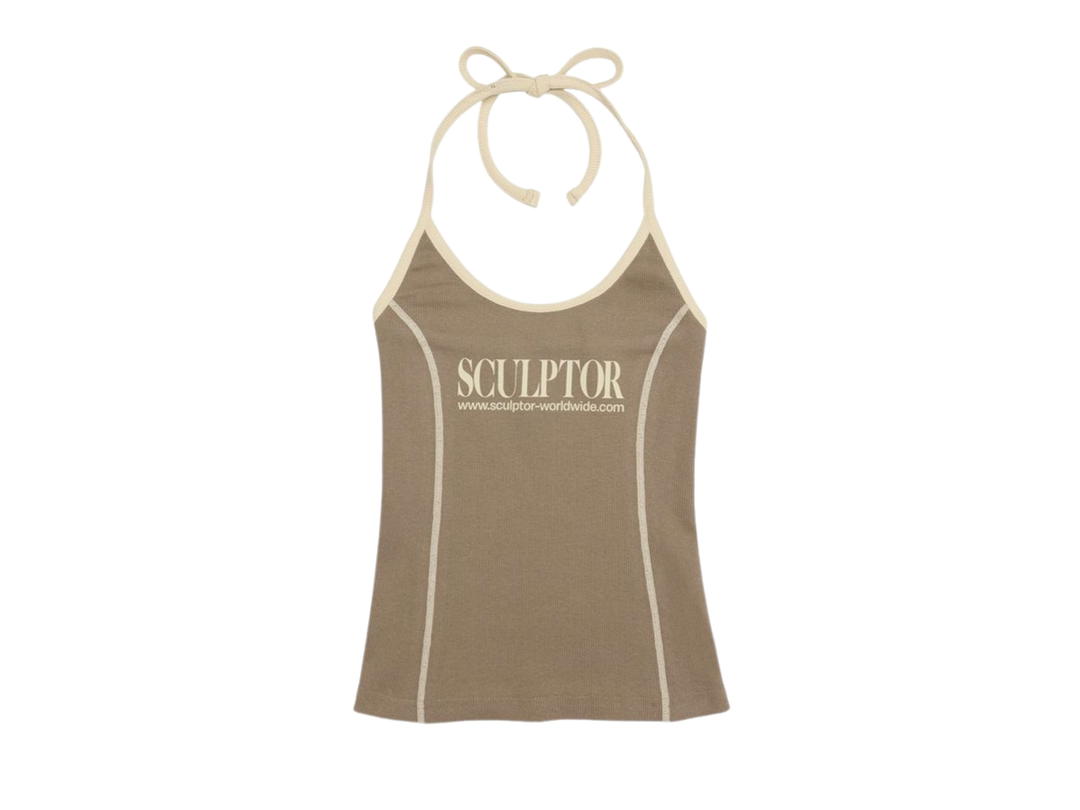 Sculptor Sculptor Classic Logo Halter Top Mocha