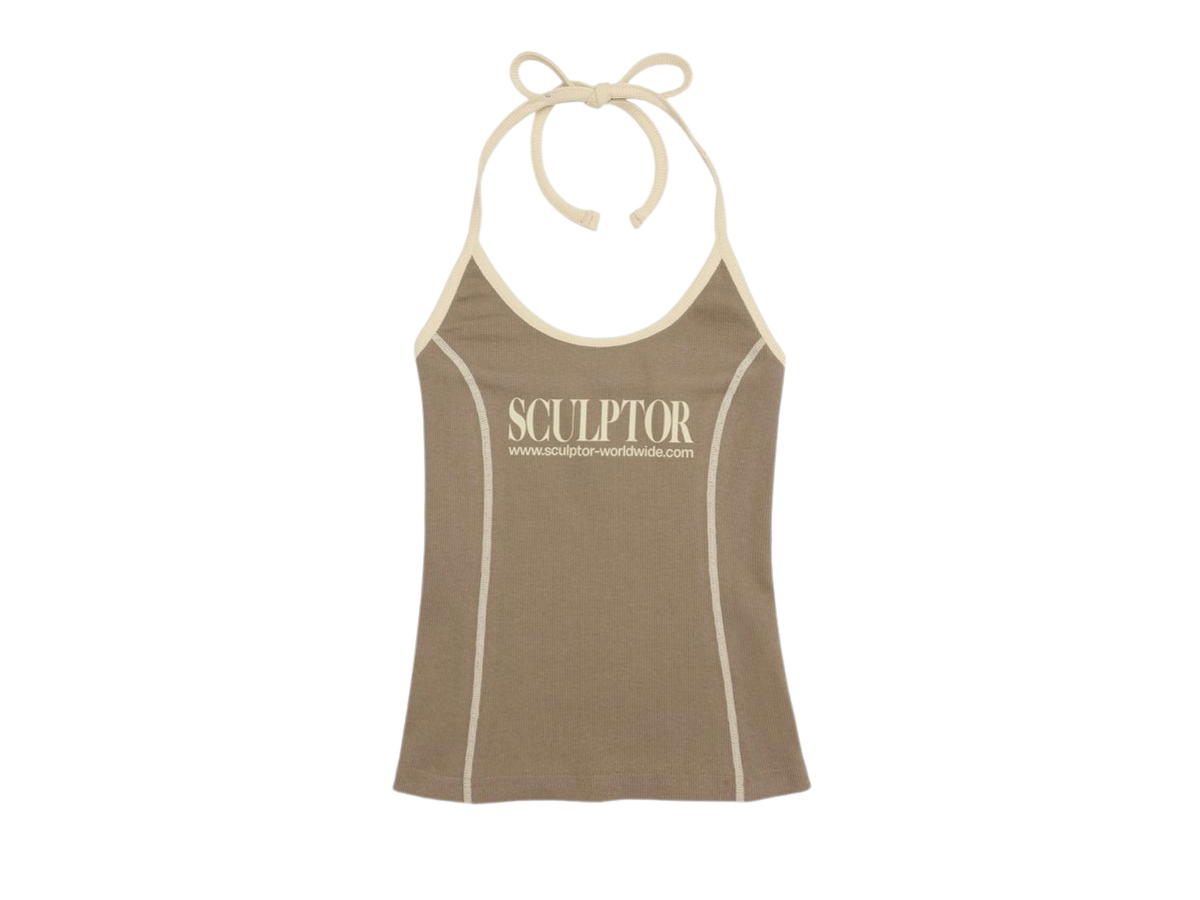 Sculptor Sculptor Classic Logo Halter Top Mocha