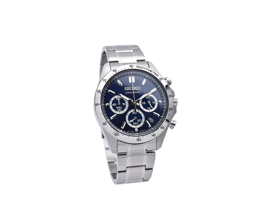 Seiko Seiko Chronograph In Stainless Steel 41 mm With Blue