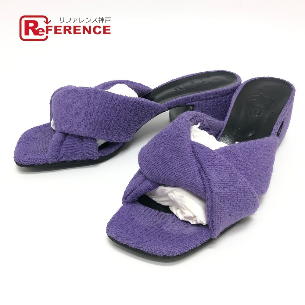 Sergio Rossi Sergio Rossi Ｂ08530 SI rossi Double Crossover Band Sandals pile purple/Black