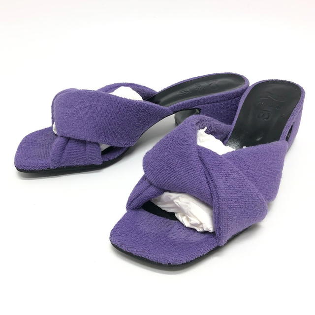 Sergio Rossi Sergio Rossi Ｂ08530 SI rossi Double Crossover Band Sandals pile purple/Black - view 2