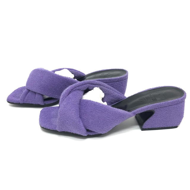 Sergio Rossi Sergio Rossi Ｂ08530 SI rossi Double Crossover Band Sandals pile purple/Black - view 4