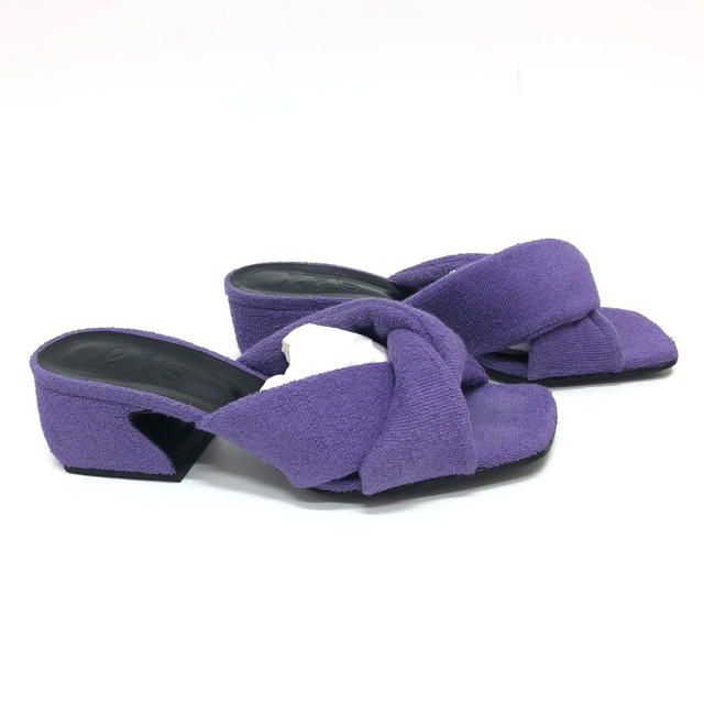 Sergio Rossi Sergio Rossi Ｂ08530 SI rossi Double Crossover Band Sandals pile purple/Black - view 5