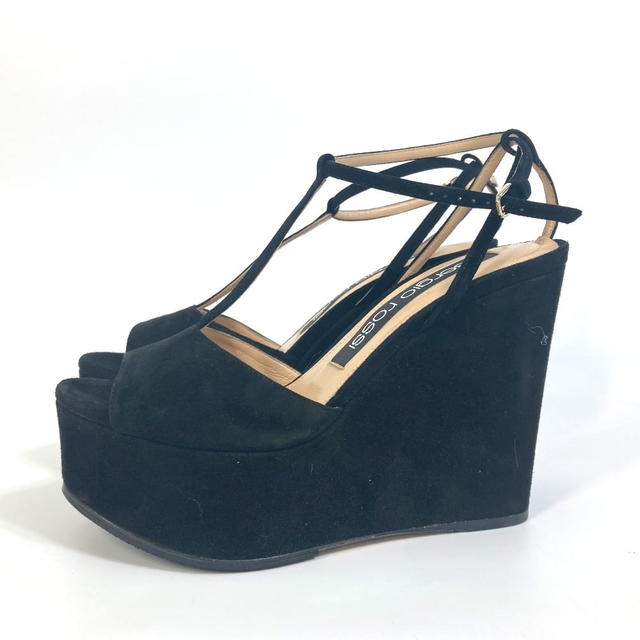Sergio Rossi Sergio Rossi A78370 Ankle strap Mules suede Black - view 3