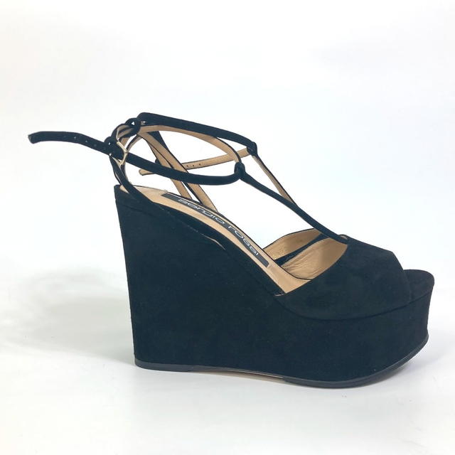 Sergio Rossi Sergio Rossi A78370 Ankle strap Mules suede Black - view 4