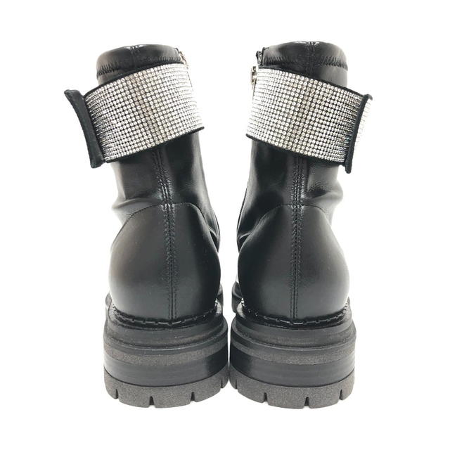Sergio Rossi Sergio Rossi B07680-MFL190 Rhinestone Band angle boots Leather Black Unused - view 5