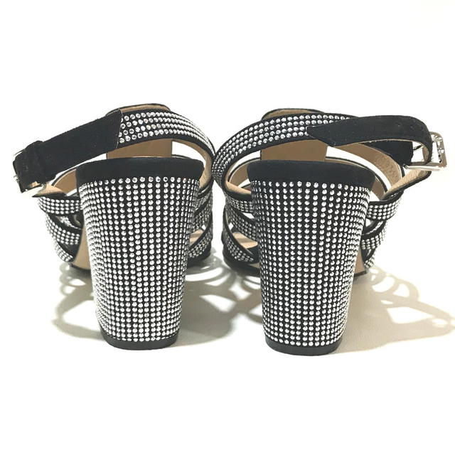 Sergio Rossi SERGIO ROSSI Studs SR Demetra Sandals Black x Silver Suede A83650 - view 3
