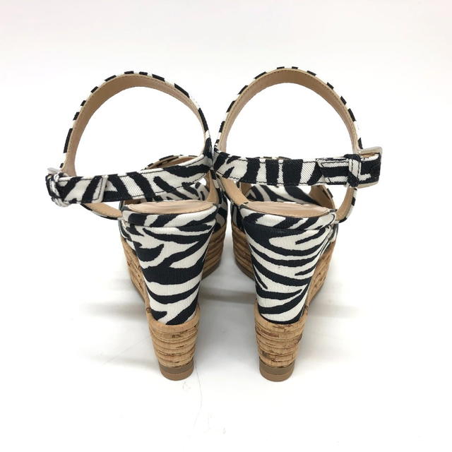 Sergio Rossi Sergio Rossi Zebra Wedge sole Sandals Canvas Black/White Unused - view 4