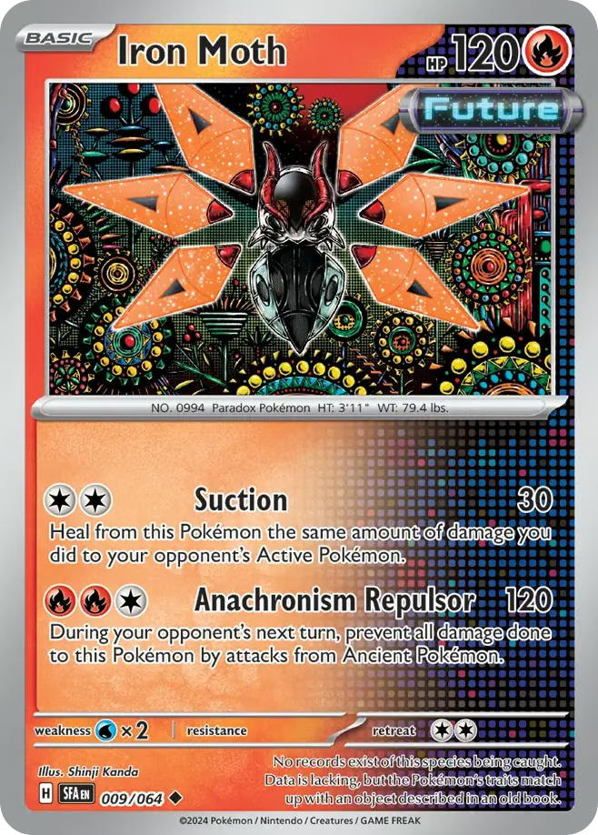 Pokemon Pokemon Iron Moth U [SFA 009/064] Scarlet & Violet "Shrouded Fable" [ReverseHolo] (EN)