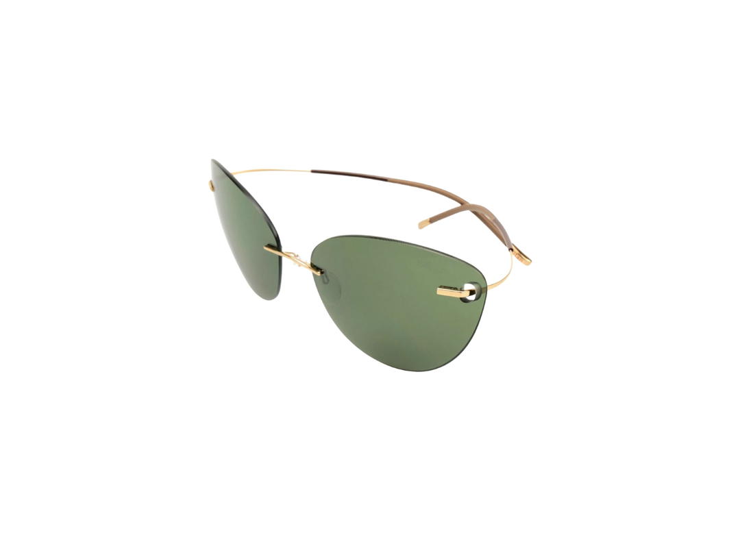 Silhouette Silhouette 8154 Sunglasses In Gold Titanium With Brown Lens