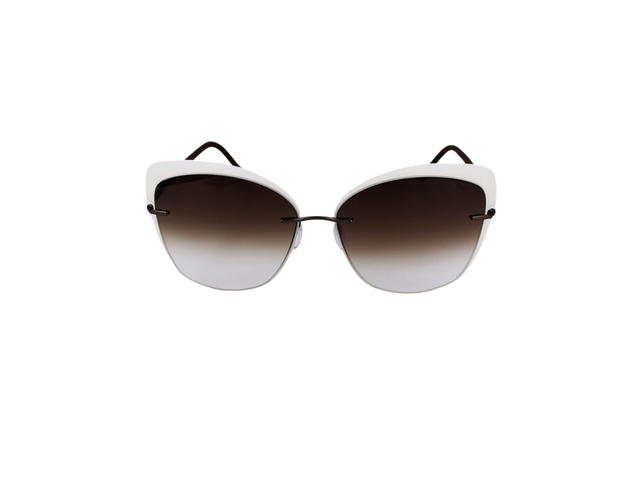 Silhouette Silhouette 8166 Sunglasses In Milky Ivory Titanium With Brown Gradient Lens - view 2