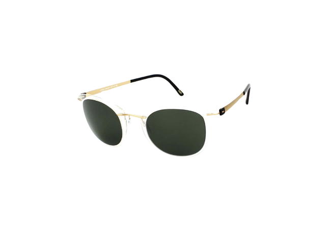Silhouette Silhouette 8171 Sunglasses In Gold Titanium With Green Lens - view 1