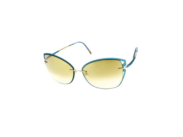 Silhouette Silhouette 8179 Sunglasses In Teal Champagne Titanium With Nude Mirror Gradient - view 1