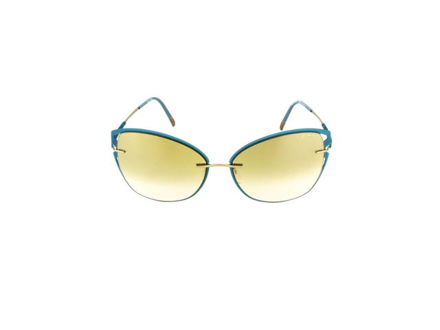 Silhouette Silhouette 8179 Sunglasses In Teal Champagne Titanium With Nude Mirror Gradient - view 2