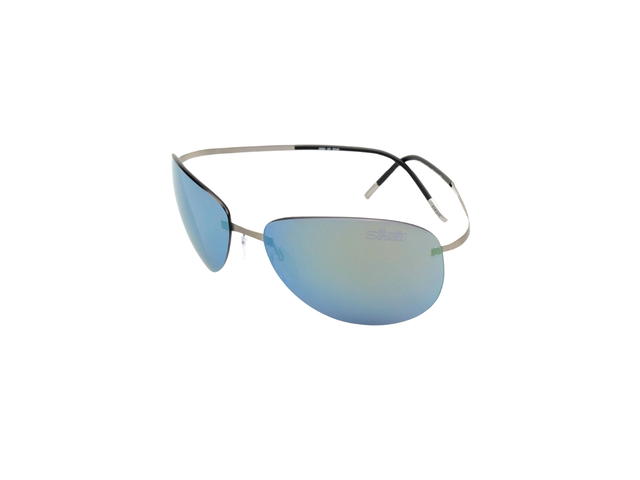 Silhouette Silhouette 8680 Sunglasses In Silver Titanium With Blue Lens - view 1