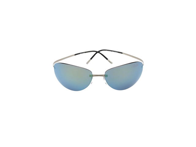Silhouette Silhouette 8680 Sunglasses In Silver Titanium With Blue Lens - view 2