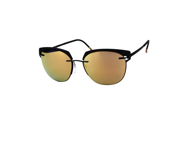 Silhouette Silhouette 8702 Sunglasses In Black Titanium With Gray Gold Mirror Lens - view 1