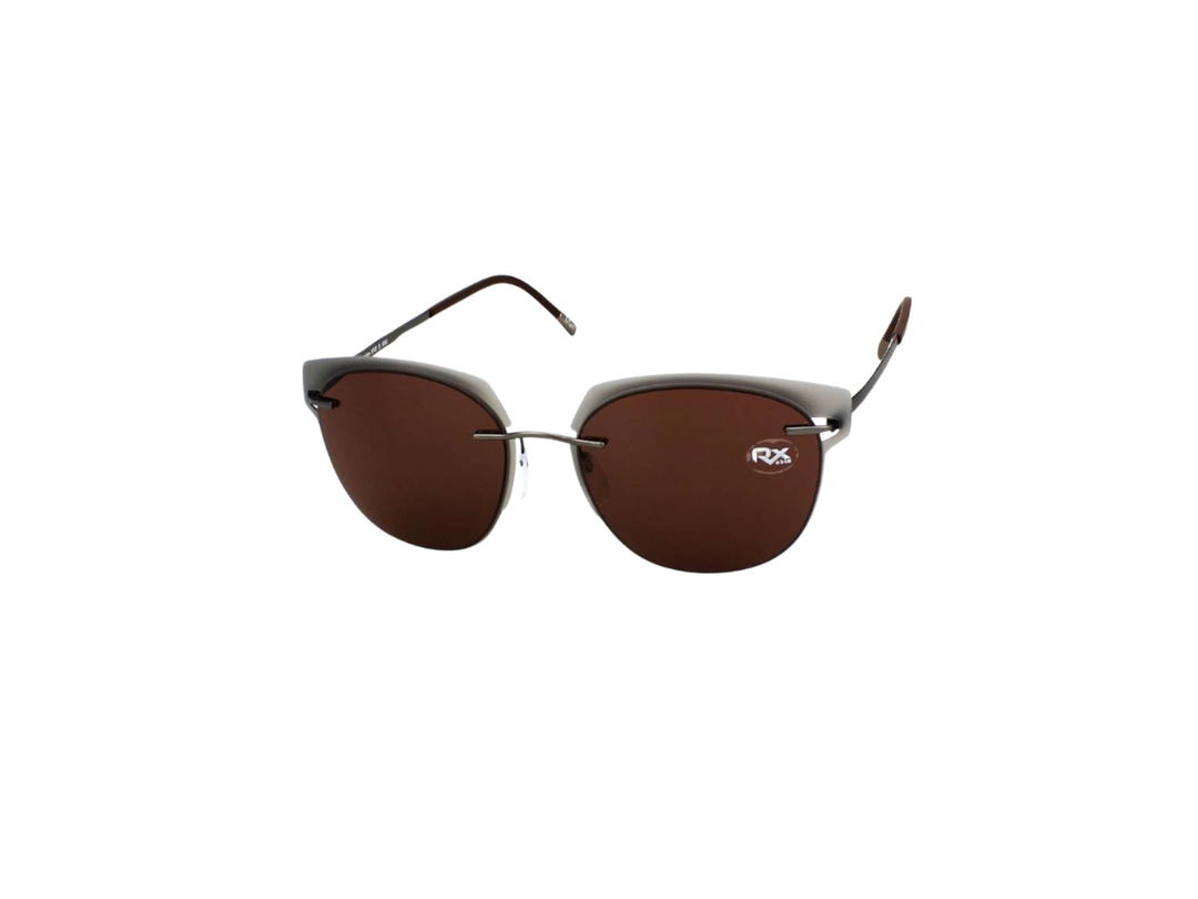 Silhouette Silhouette 8702 Sunglasses In Matte Grey With Brown Lens