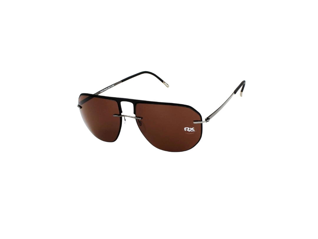 Silhouette Silhouette 8704 Sunglasses In Silver Titanium With Brown Lens